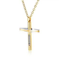 Cruz colares cristãos - ouro - prata - preto
