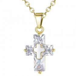 Double cross necklace - gold - womenNecklaces