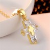 Colar cruz dupla - ouro - mulheres