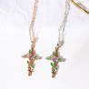 Cruz com folhas pingente - colar - mulheres