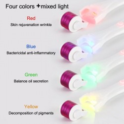 Agulha micro elétrica com LED - rolo de derma de titânio - anti-rugas - rejuvenescimento rosto / massageador do corpo