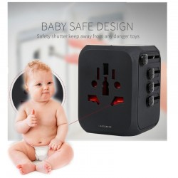 Adaptador universal de viagem - uk/eu/au/asia - projeto seguro do bebê