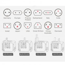 Adaptador universal de viagem - uk/eu/au/asia - projeto seguro do bebê