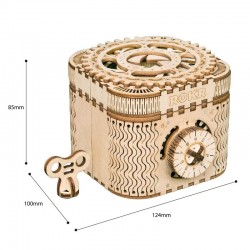 Criativo DIY - caixa de tesouro 3D - quebra-cabeça de madeira - kit de montagem - 123 peças