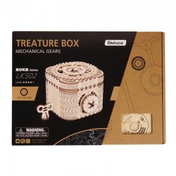 Criativo DIY - caixa de tesouro 3D - quebra-cabeça de madeira - kit de montagem - 123 peças