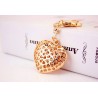 Hollow-out heart with crystals - keychainKeyrings