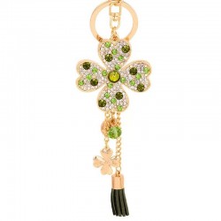 Crystal clover & tassels - keychainKeyrings