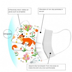 Cara / boca máscaras - para crianças - 3-ply - impressão animal