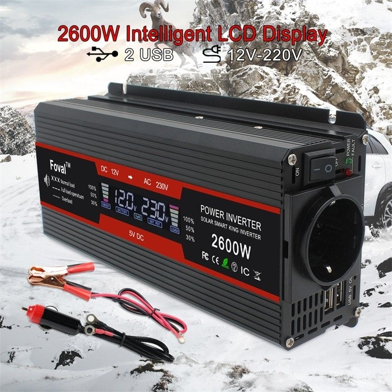 Inverter dc to ac - LCD display power - EU/ universal outlet - cigarro