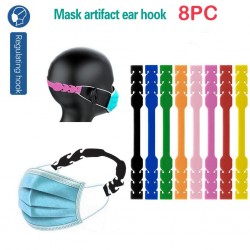 8 peças - ganchos de ouvido ajustáveis para máscaras de rosto