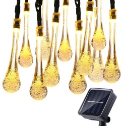 4m - 6m - luz de corda LED - lâmpadas de gotícula solar - impermeável - decoração de Natal / jardim