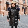 jaqueta de inverno longa - quente com capuz de pele - para meninas