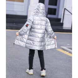Crianças casaco longo - casaco com capuz - para meninas e meninos