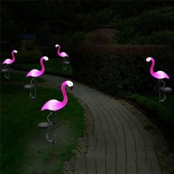 Flamingo rosa - lâmpada solar - luz jardim impermeável