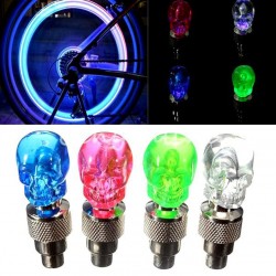 2 peças - carro / motocicleta / moto pneu válvula tampas - neon LED lâmpada - crânio
