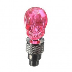 2 pieces - car / motorcycle / bike tire valve caps - neon LED light bulb - skullWheel parts