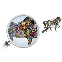 Cavalo colorido - adesivo de parede - arte mural de vinil