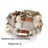 Pulseira multicamadas com pedras de resina - vintage - pulseira étnica