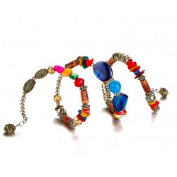 Multi-layer bracelet with resin stones - vintage - ethnic braceletBracelets