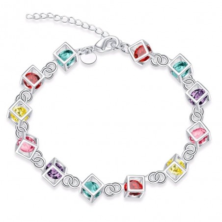 Multi-colored cubes bracelet - 925 sterling silverBracelets