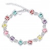 Pulseira de cubos multicolorido - 925 prata esterlina