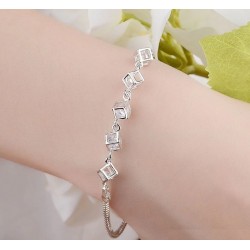 Pulseira elegante com cubos - prata 925