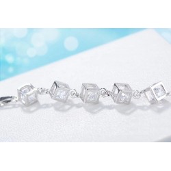 Pulseira elegante com cubos - prata 925