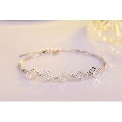 Pulseira elegante com cubos - prata 925