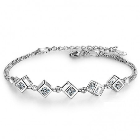 Pulseira elegante com cubos - prata 925