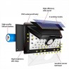 Luz solar LED - ao ar livre - sensor de movimento - parede - à prova d'água - 34 LEDS