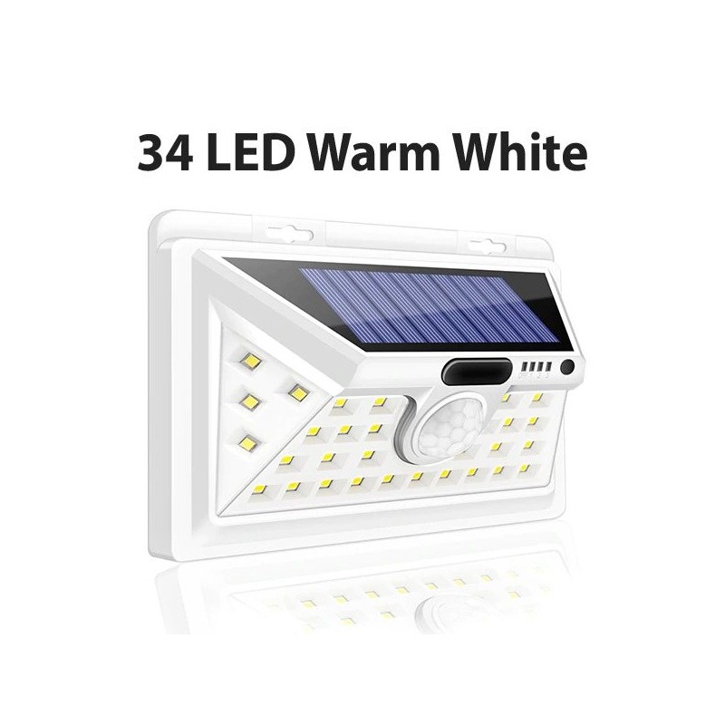 LED solar light - outdoor - motion sensor - wall - waterproof - 34 LEDSSolar lighting