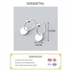 925 Sterling Silver - brincos de salto minimalista - Jóias