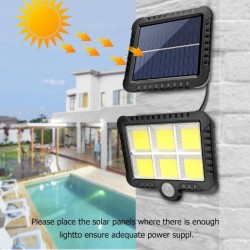 150COB - 128COB - 120COB - 100COB - Luz Solar - Outdoor - Luz da parede - Lâmpada de segurança - Controle Remoto