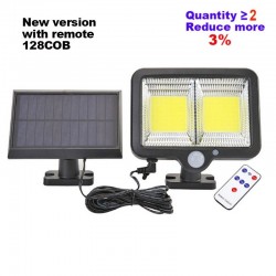 150COB - 128COB - 120COB - 100COB - Luz Solar - Outdoor - Luz da parede - Lâmpada de segurança - Controle Remoto