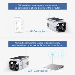 ESCAM QF260 - WiFi - wireless - IP67 - 1080P 2.0MP - solar powered - PIR - câmera de segurança