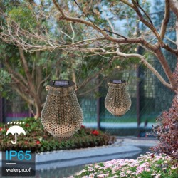 Iron lanterns with handle - solar - waterproof garden lightSolar lighting