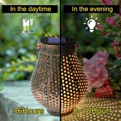 Iron lanterns with handle - solar - waterproof garden lightSolar lighting