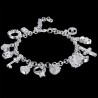 Elegant bracelet with 13 charms - 925 sterling silverBracelets