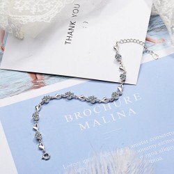 Pulseira com corações e zircônia - 925 prata esterlina