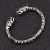 Vintage viking bracelet with a wolf's head - silver - goldBracelets
