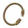 Vintage viking bracelet with a wolf's head - silver - goldBracelets