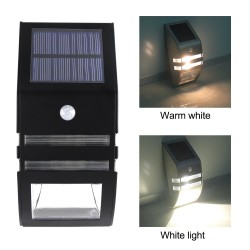 Luz solar LED Luz - Outdoor - Sensor de movimento - aço inoxidável - preto - branco