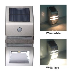 Luz solar LED Luz - Outdoor - Sensor de movimento - aço inoxidável - preto - branco
