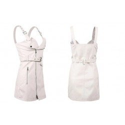 Moda mini vestido de couro