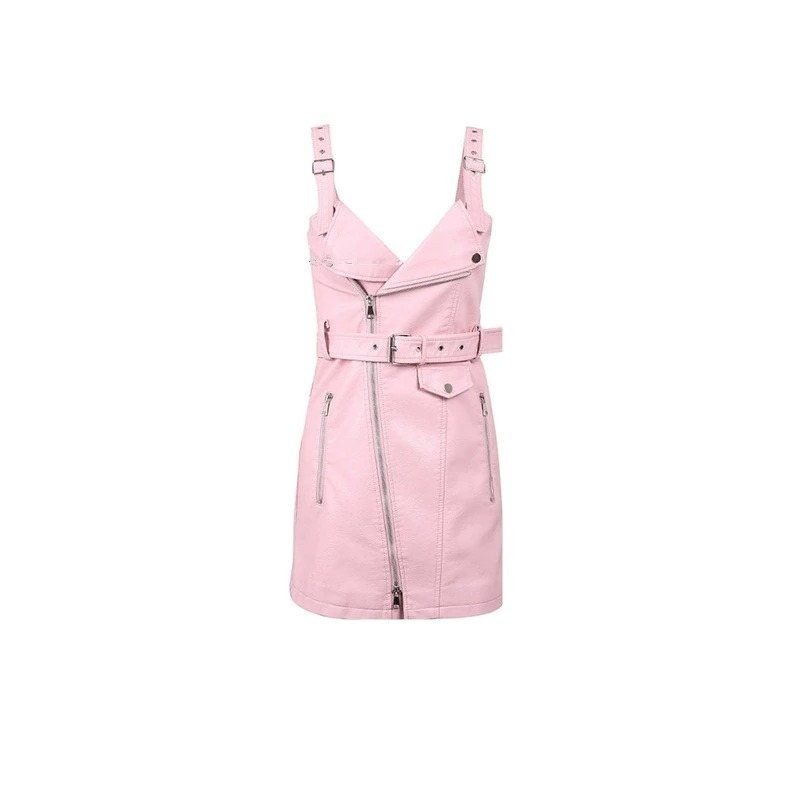 Moda mini vestido de couro Moda mini vestido de couro