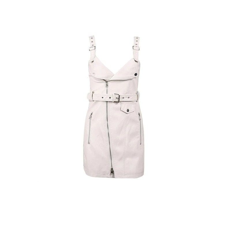 Moda mini vestido de couro Moda mini vestido de couro