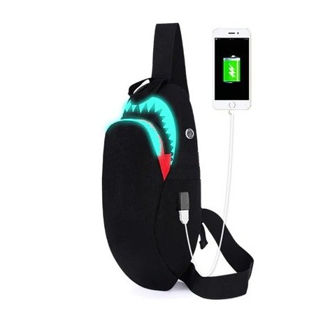 Carregamento USB - Mochila Luminosa - Tubarão