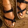 Flip-Flop - Buckle - Open Toe - Rhinestones - Slippers - WomenSandals