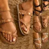 Flip-Flop - Fivela - Toe aberto - Strass - Chinelos - Mulheres