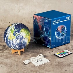 Terra 3D - lâmpada de noite galáxia - recarregável